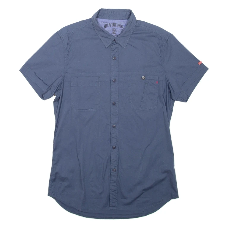 REPLAY Mens Plain Shirt Blue S
