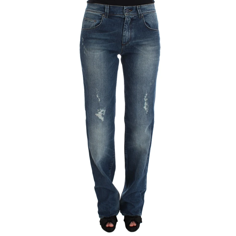 Ermanno Scervino Blue Wash Cotton Blend Slim Fit Jeans Clothing - Women
