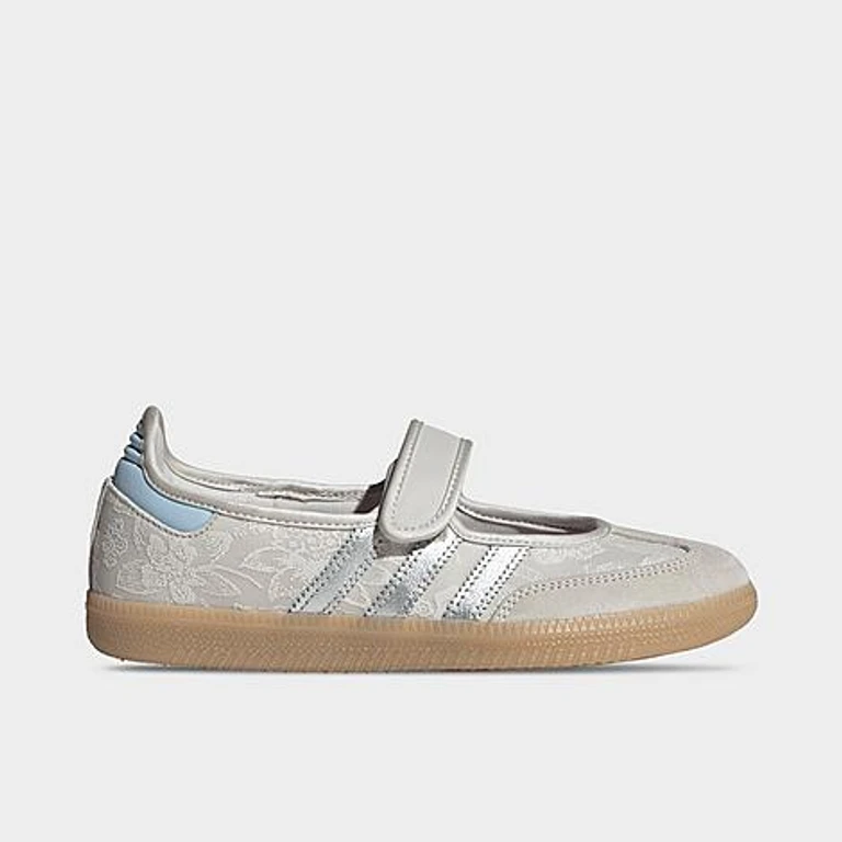 adidas Women's Originals Liberty London Samba Jane Casual Shoes in Chalk Pearl/Silver Metallic/Chalk White Size: 5.0