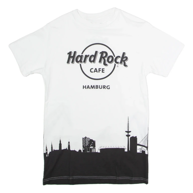 HARD ROCK CAFE Hamburg Mens T-Shirt White Crew Neck S