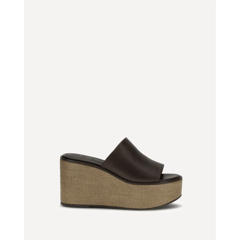 Sandali con zeppa in pelle da donna Brunello Cucinelli