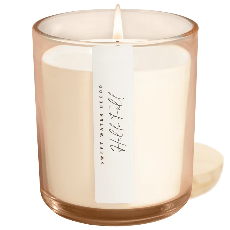 Hello Fall Soy Candle - Tinted Glass Jar - 12 oz