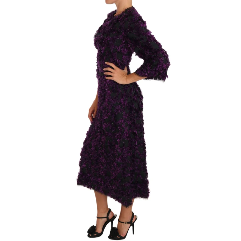 Dolce & Gabbana Purple Fringe Midi Sheath Dress Polyester - Women