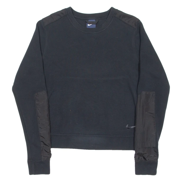 NIKE Womens Sweatshirt Black Crew Neck S