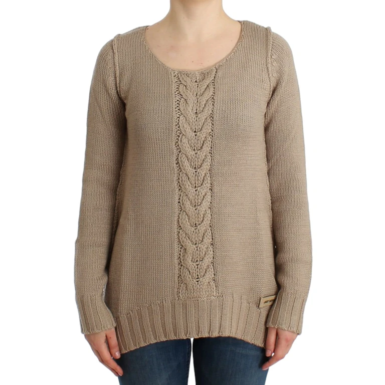 Roberto Cavalli Beige Knitted Wool Sweater Clothing - Women