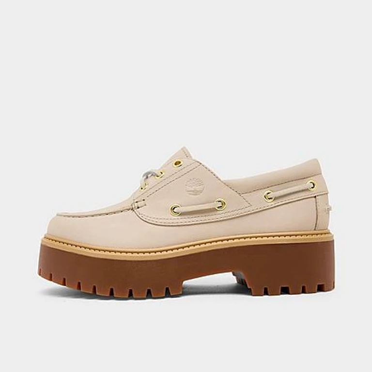 Timberland Women's Womens Stone Street Platform Boat Shoe in Taupe Size: 5.5