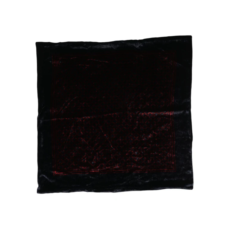 Black Red Viscose Square Men Foulard Scarf And Polyester Cotton - Men
