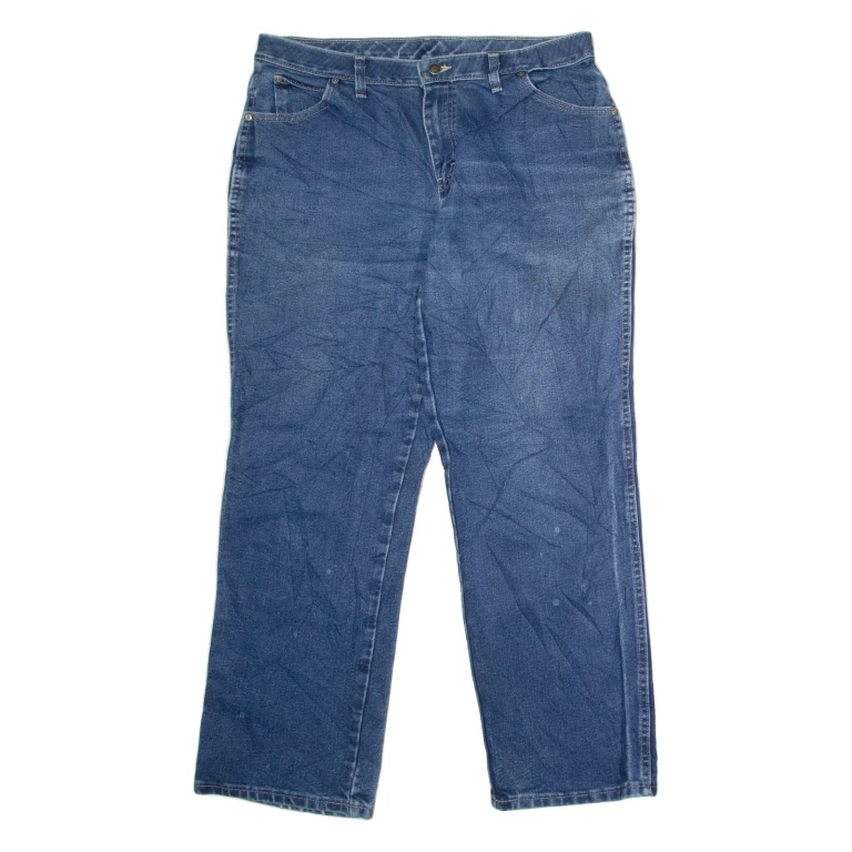 DICKIES Womens Jeans Blue Regular Straight W36 L30