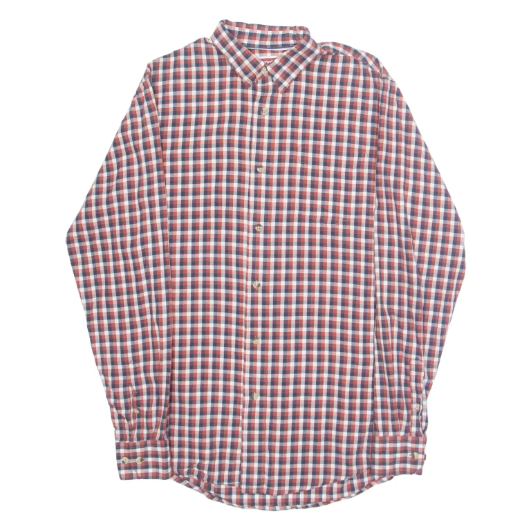 WRANGLER Mens Shirt Red Check Long Sleeve S