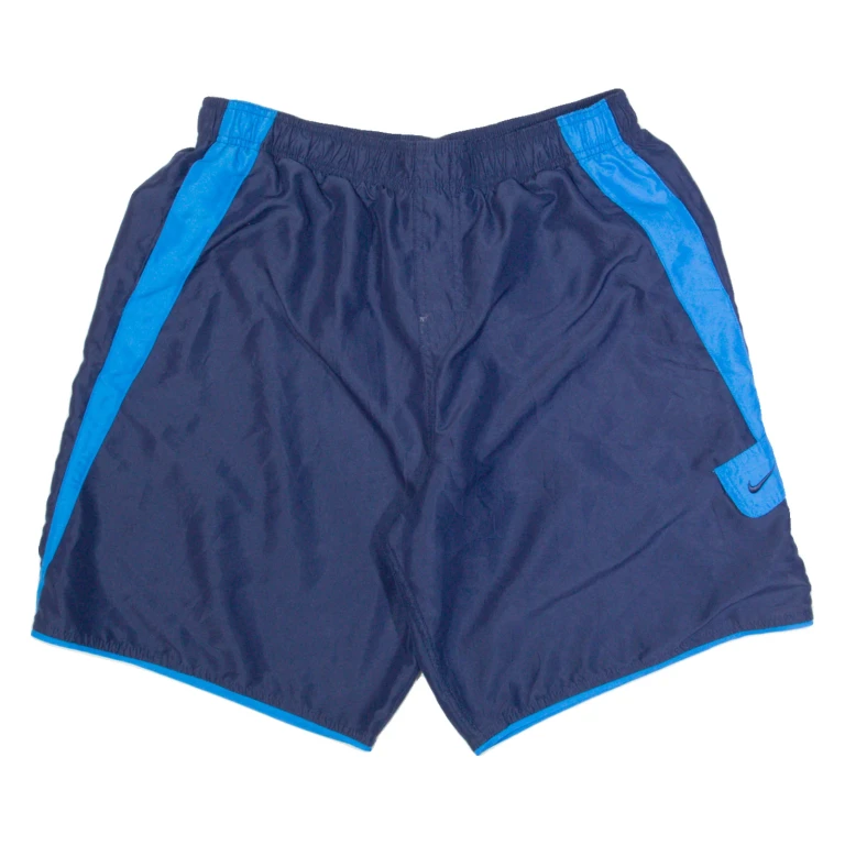 NIKE Mesh Lined Mens Swimming Shorts Blue Relaxed L W32