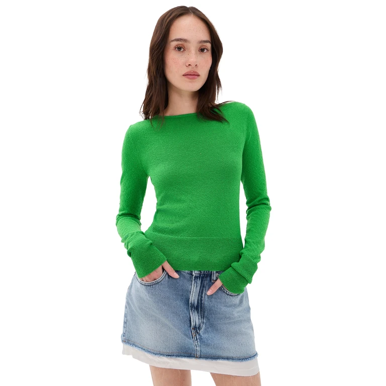 AKNVAS Lily Lace Up Top Green XS