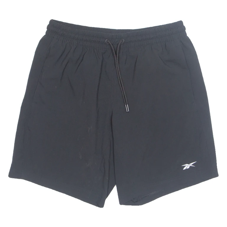 REEBOK Mens Sports Shorts Black Relaxed M W32