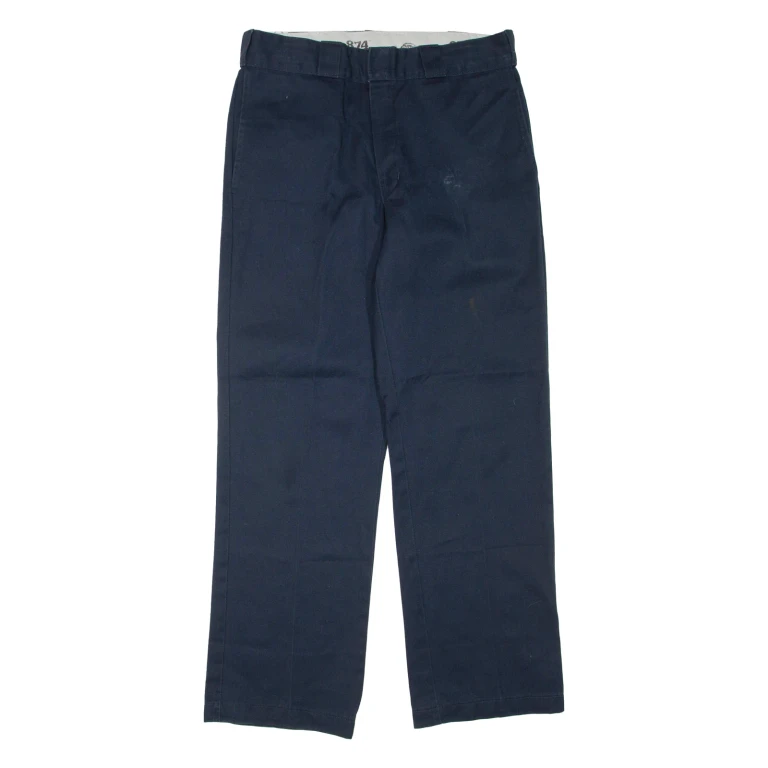 DICKIES Mens Trousers Blue Regular Straight W32 L30