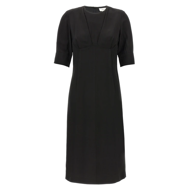 Black Viscose Midi Dress - Women