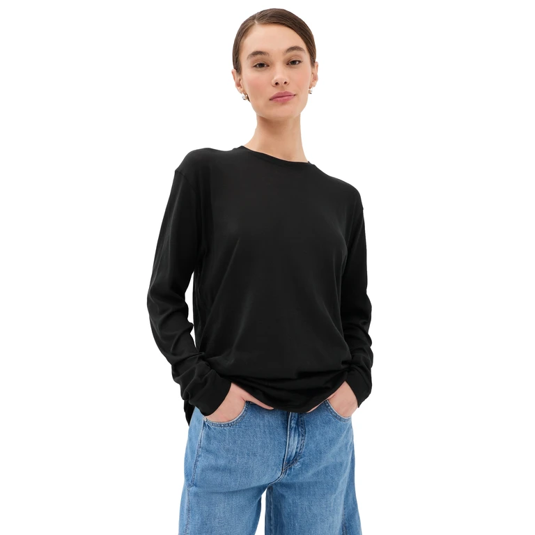 Tibi Sheer Crepe Knit Tee White M