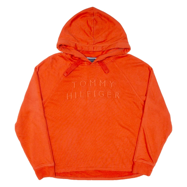 TOMMY HILFIGER Womens Orange Hoodie M