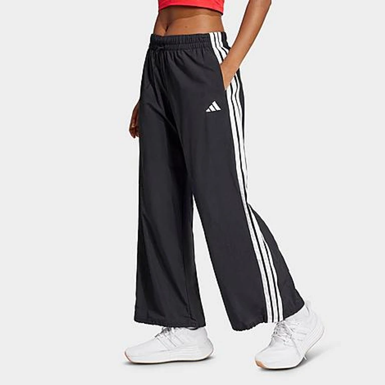 Women's Sportswear Essentials 3-Stripes Lifestyle Woven Parachute Pants in Black/White Size: XS