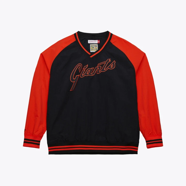 Men's MLB Nylon Pullover Jacket Vintage Logo Giants Pullovers