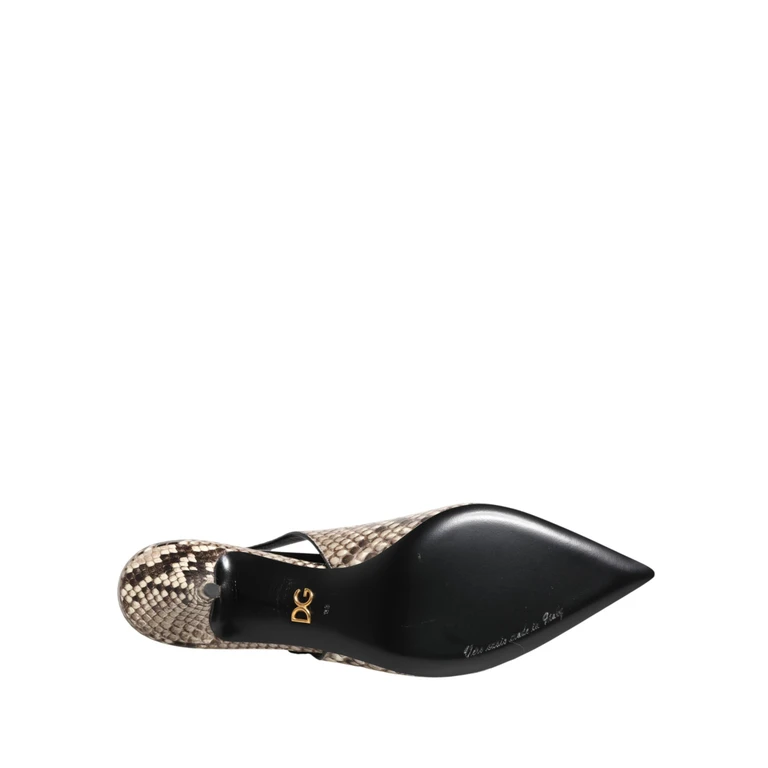 Dolce & Gabbana Multicolor Leather Heels Slingback Shoes 10lf+reticolato Python - Women