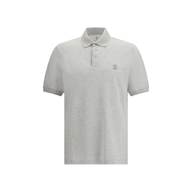 Brunello Cucinelli Gray Cotton Polo Shirt - Men
