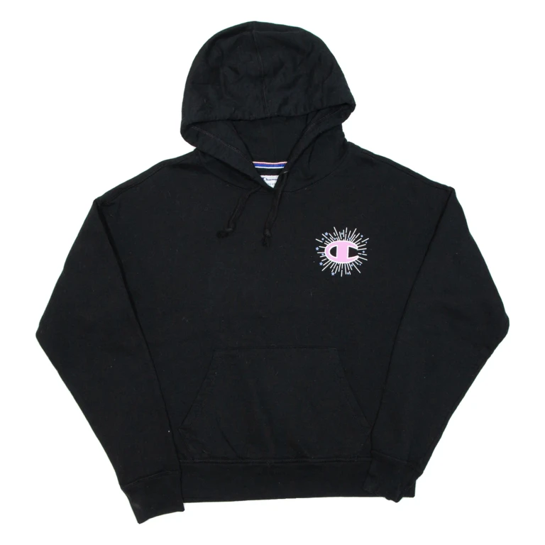 CHAMPION Womens Black Hoodie S