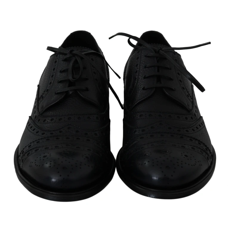 Dolce & Gabbana Blue Leather Wingtip Oxford Dress Shoes - Men