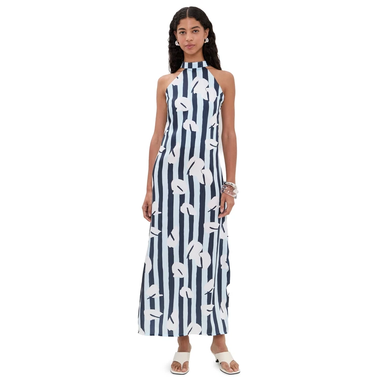 The Lulo Project Carla Maxi Dress Legacy Bloom Blue S