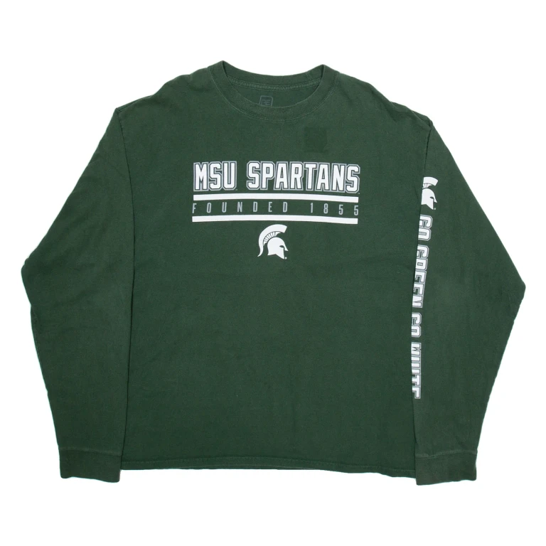 PROEDGE MSU Spartans Mens T-Shirt Green Long Sleeve USA XL