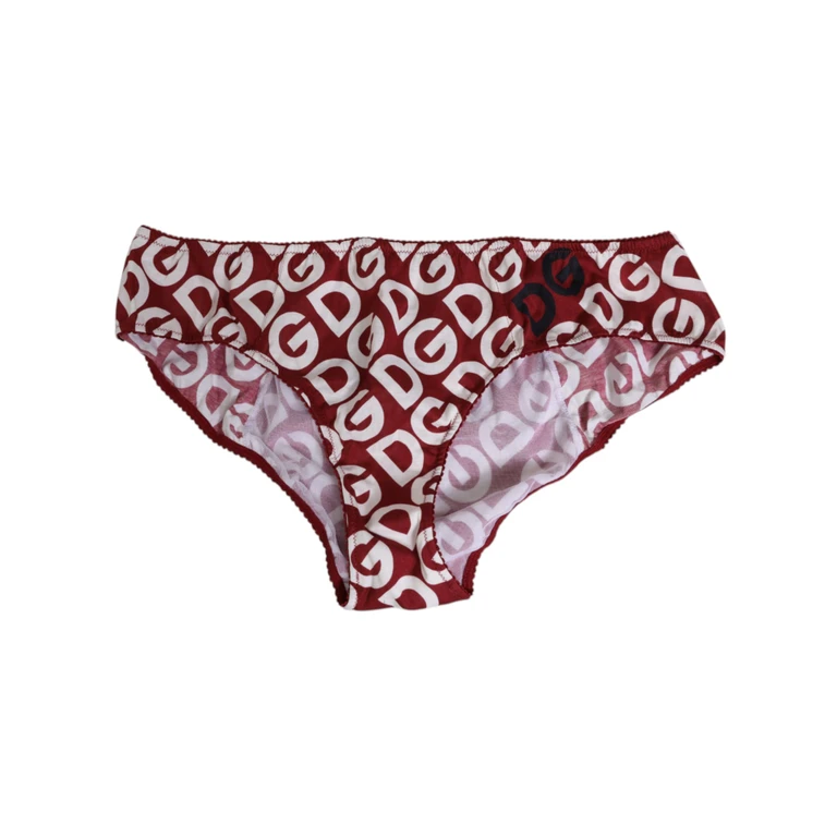 Dolce & Gabbana Bordeaux Dg Logo Slip Bottom Brief Underwear Cotton Clothing - Women
