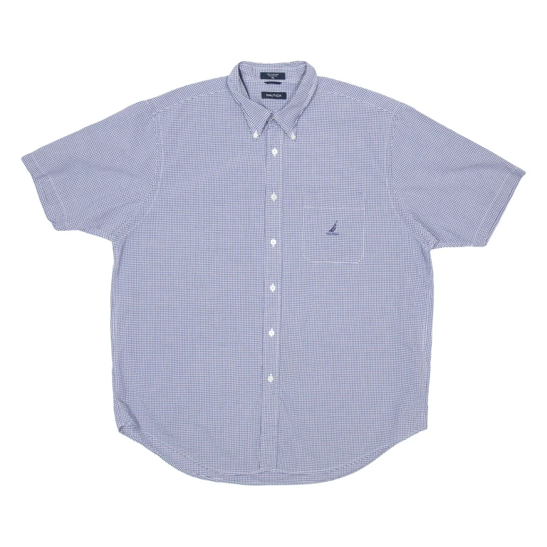 NAUTICA Mens Shirt Blue Gingham XL