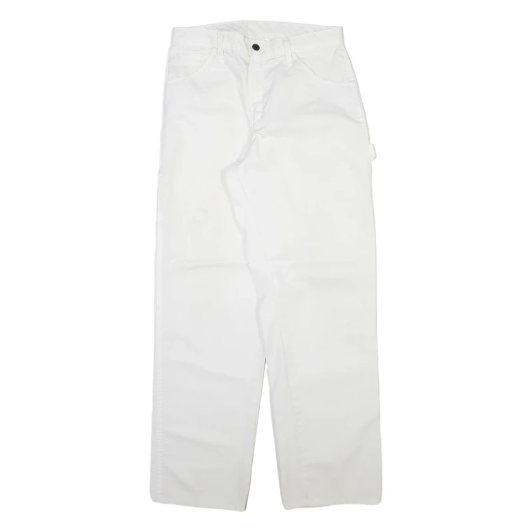 DICKIES Carpenter Mens Trousers White Regular Straight W30 L32