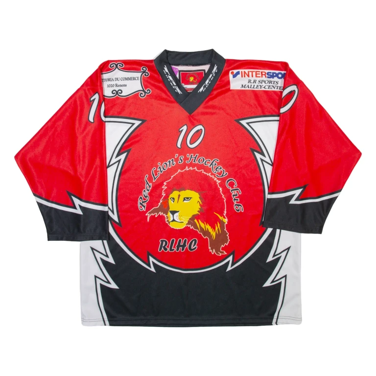 RED LION'S HOCKEY CLUB Mens Jersey Red 3/4 Sleeve V-Neck XL