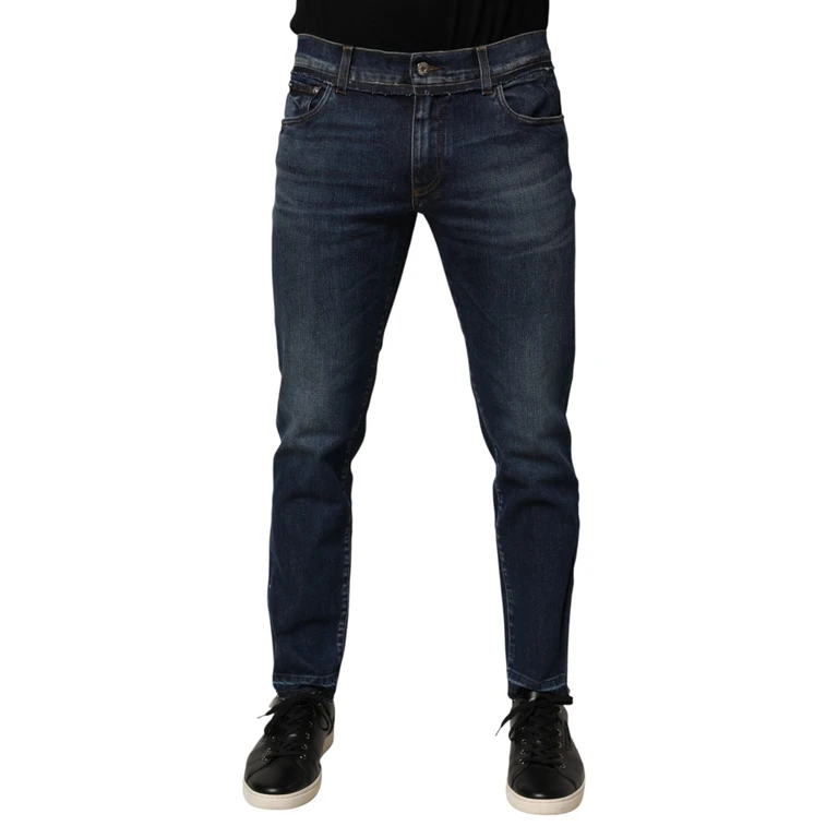Dolce & Gabbana Blue Cotton Stretch Skinny Men Denim Jeans Co+02+pu Clothing - Men