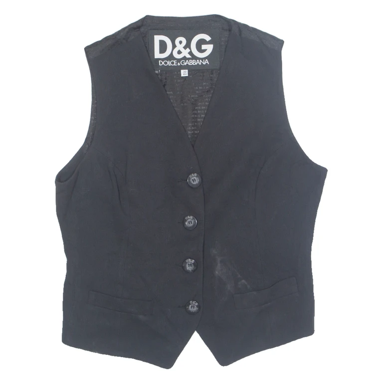 D&G Womens Blazer Waistcoat Black M