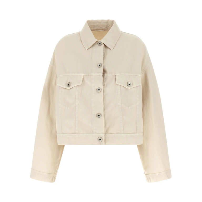 Brunello Cucinelli Beige Cotton Denim Jacket Clothing - Women
