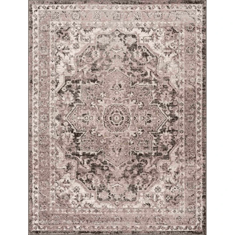 Albie Charcoal & Beige Area Rug - Clearance