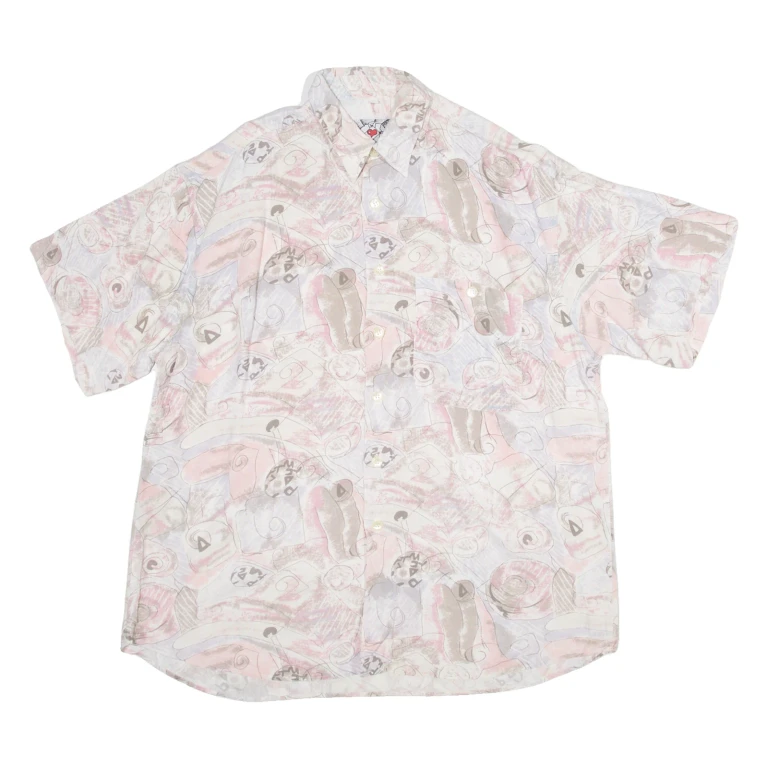 Mens Shirt Pink Crazy Pattern XL