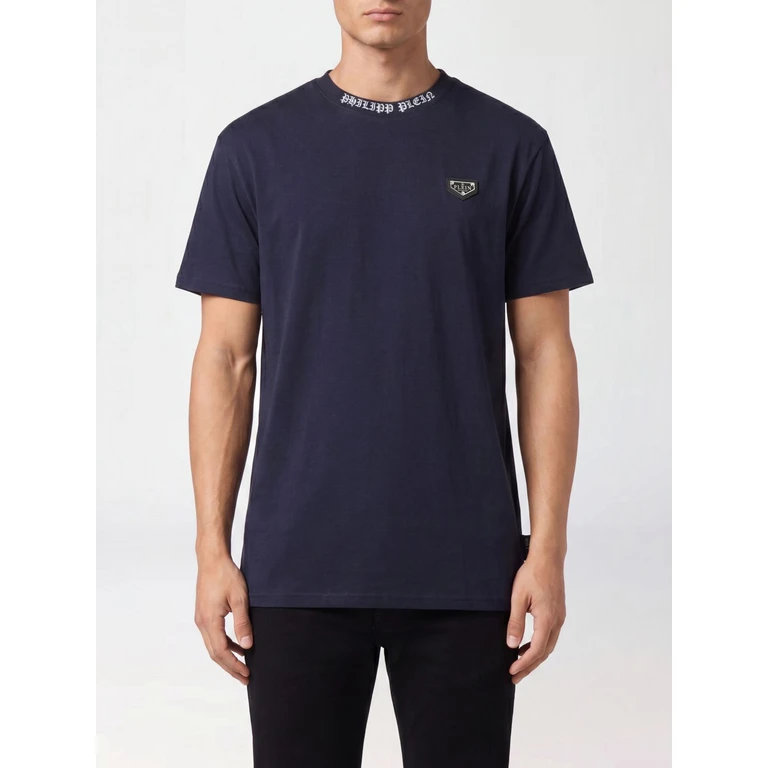 Cotton T-shirt with Metal Logo Plaque Applied to the Chest (UADCMTK7965PJY002N14)