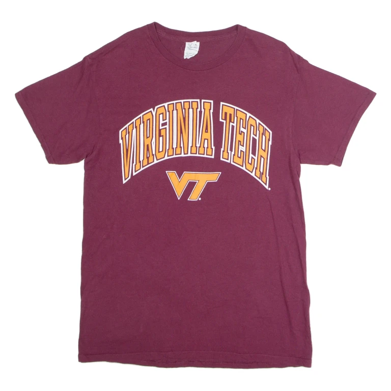 DELTA PRO WEIGHT Virginia Tech Mens T-Shirt Maroon USA Crew Neck M
