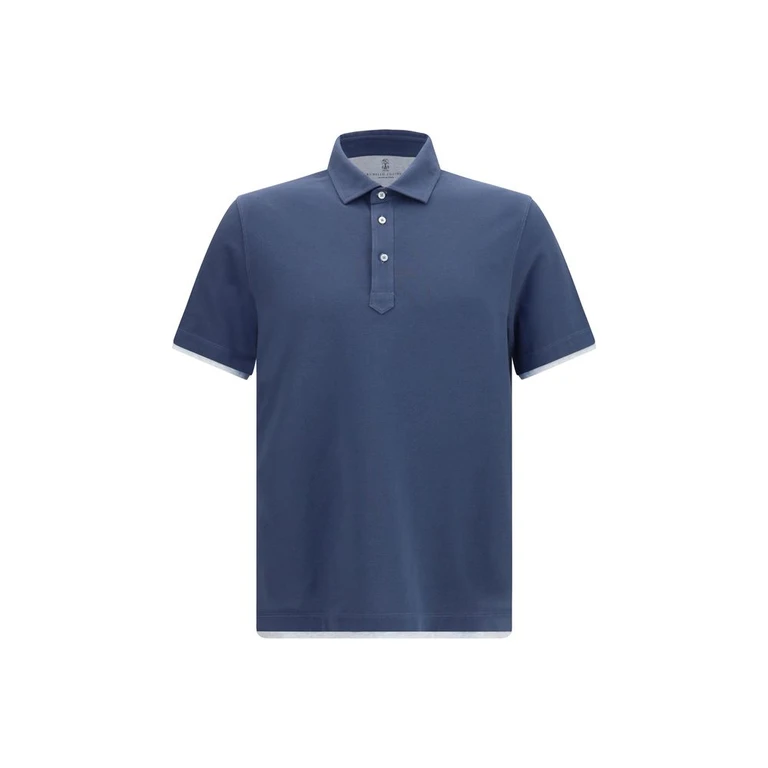 Blue Cotton Polo Shirt - Men