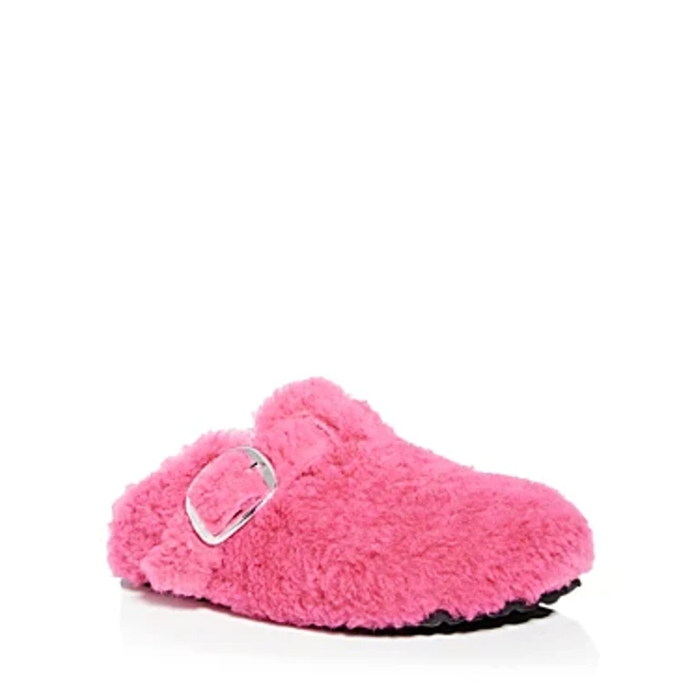 Boston Big Buckle Teddy Narrow Shearling Clog