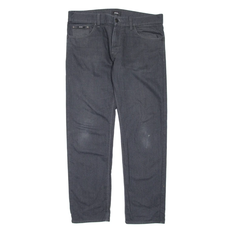 HUGO BOSS Womens Trousers Grey Regular Straight W38 L30