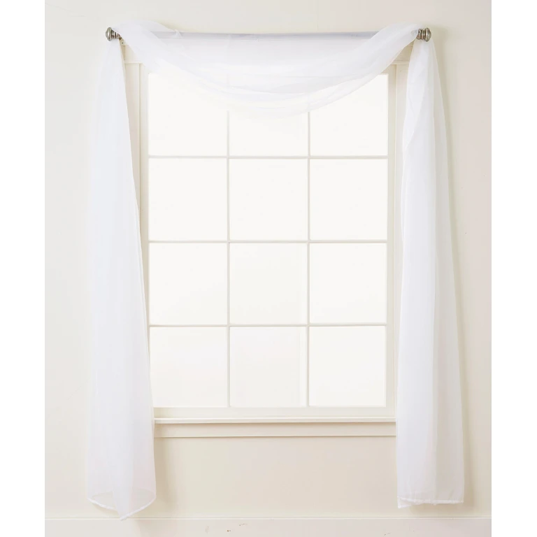 1 Panel - Scarf Solid Sheer Curtain Panel - Rod Pocket - 60" Width X 216" Length
