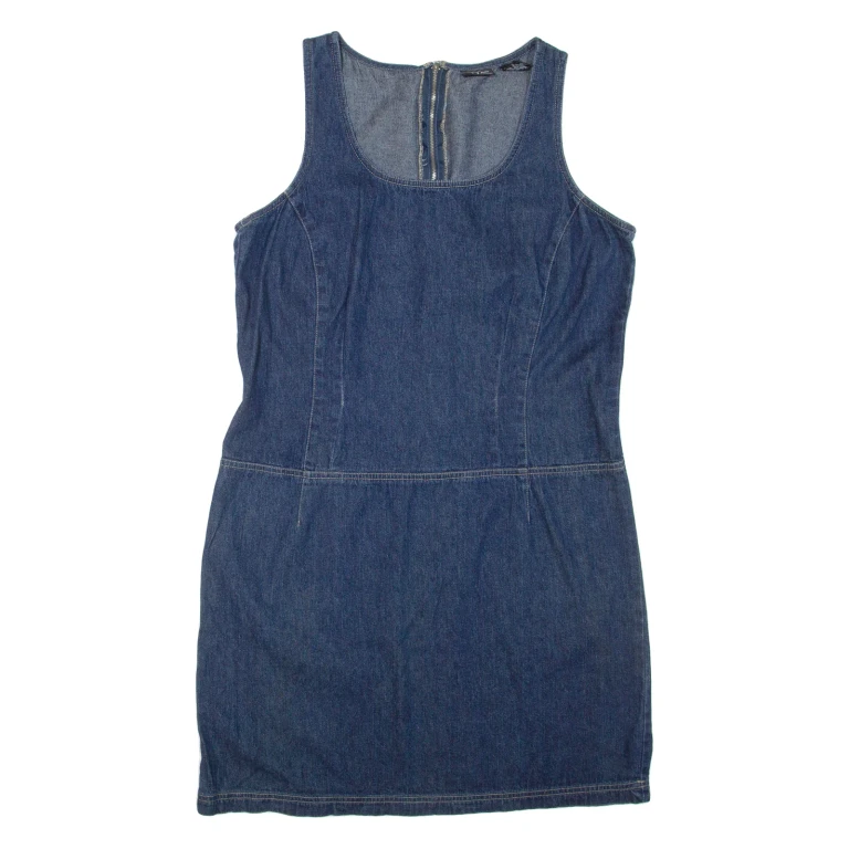 NY JEANS Womens Mini Dress Blue Denim Sleeveless Short L