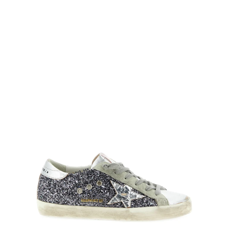 Golden Goose Silver Leather Low Top Sneakers - Women