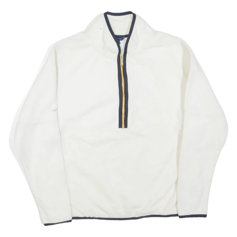 NAUTICA Womens Fleece White 1/4 Zip S