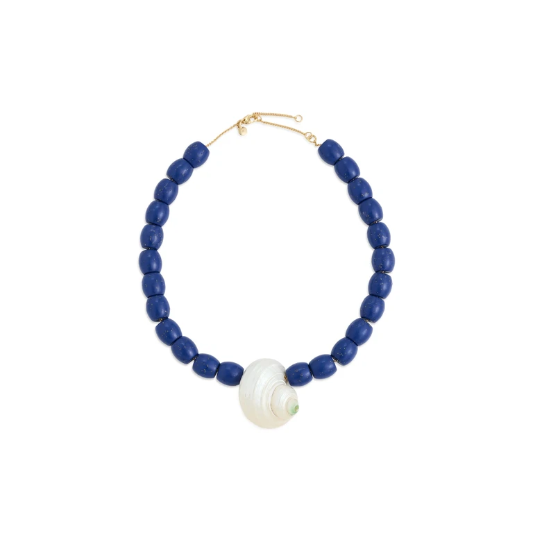 Madewell Oversized Shell Statement Necklace Lapis One Size