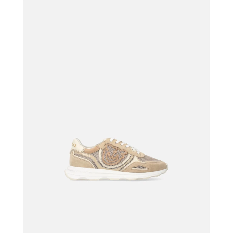 Pinko - Sneakers en mesh et daim avec logo Love Birds - 35