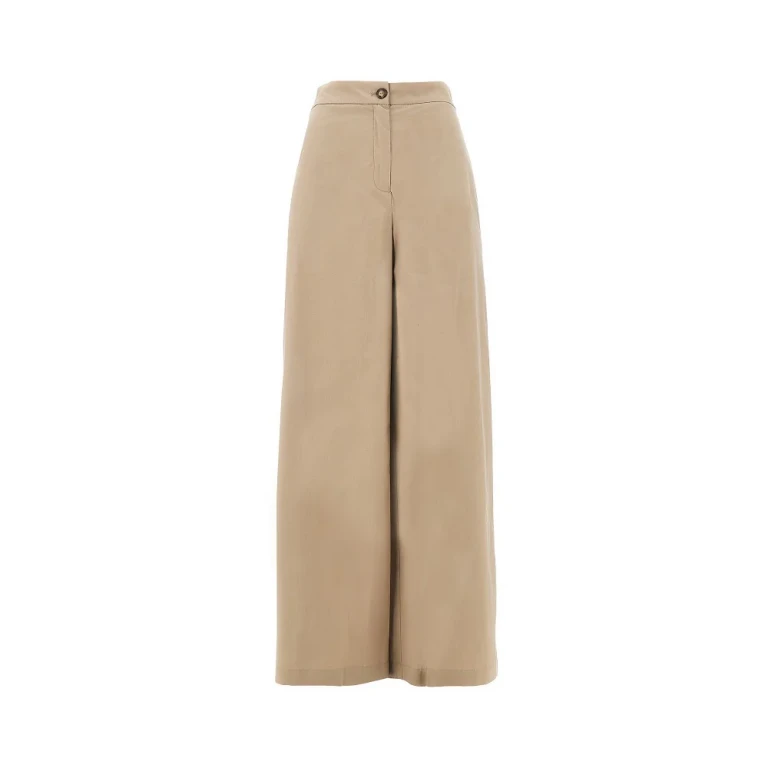 EMPORIO ARMANI Stretch poplin wide leg pants Woman 40
