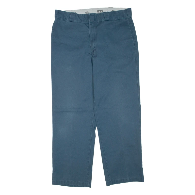 DICKIES Mens Trousers Blue Regular Straight W36 L30